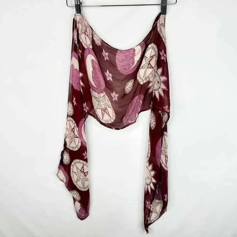 Celestial Star & Moon Skinny Scarf
